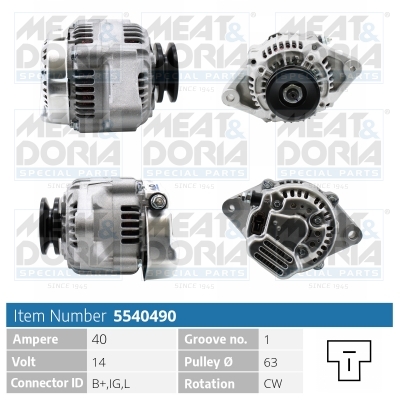 Alternator/Dynamo Meat Doria 5540490
