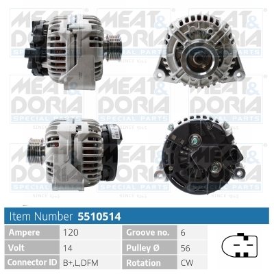 Alternator/Dynamo Meat Doria 5510514