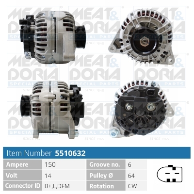 Alternator/Dynamo Meat Doria 5510632