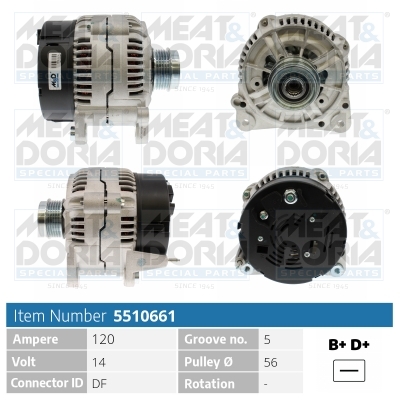 Alternator/Dynamo Meat Doria 5510661