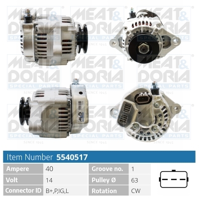 Alternator/Dynamo Meat Doria 5540517
