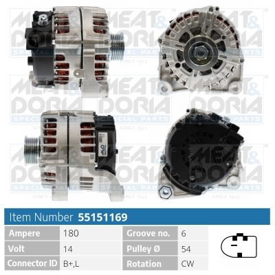 Alternator/Dynamo Meat Doria 55151169