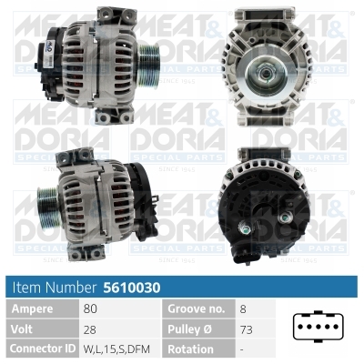 Dynamo / Alternator Meat Doria 5610030