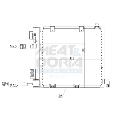 Condensor, airconditioning Meat Doria 991007