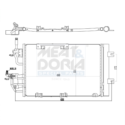 Condensor, airconditioning Meat Doria 991011