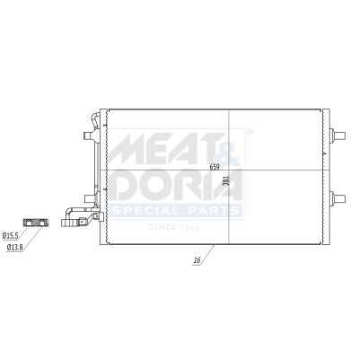 Condensor, airconditioning Meat Doria 991035