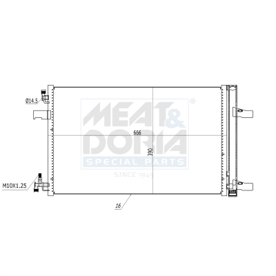 Condensor, airconditioning Meat Doria 991061