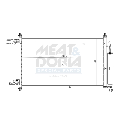 Condensor, airconditioning Meat Doria 991076