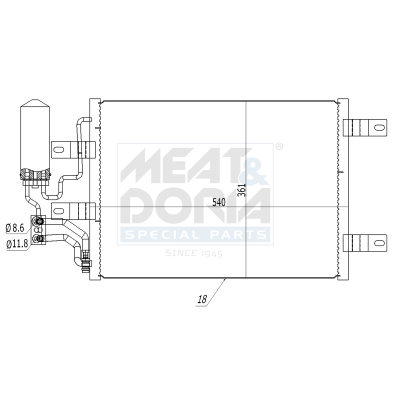 Condensor, airconditioning Meat Doria 991083