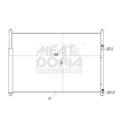 Condensor, airconditioning Meat Doria 991086