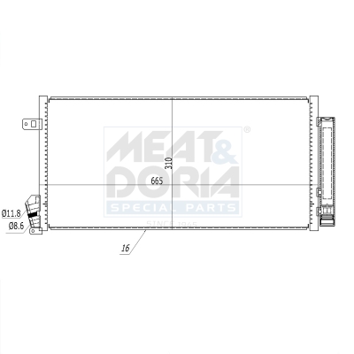 Condensor, airconditioning Meat Doria 991143