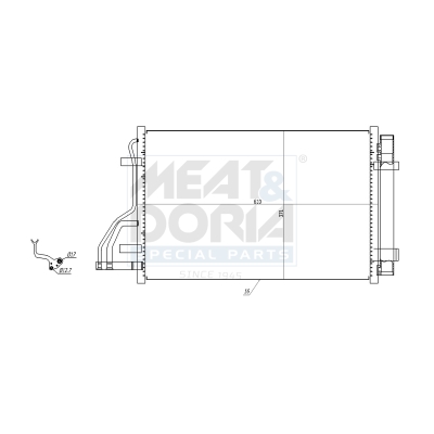 Condensor, airconditioning Meat Doria 991156