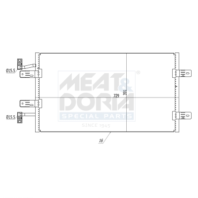 Condensor, airconditioning Meat Doria 991177