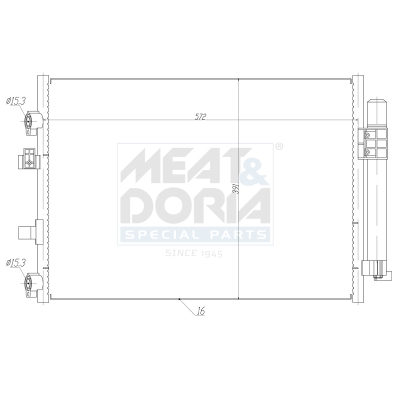 Condensor, airconditioning Meat Doria 991183