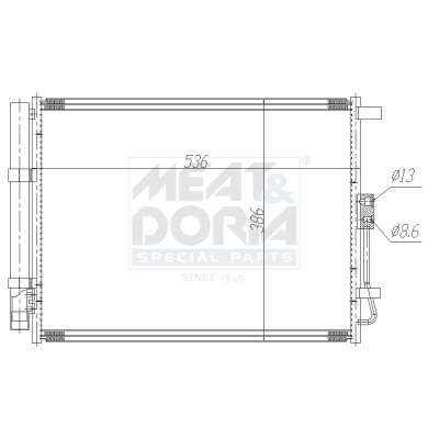 Condensor, airconditioning Meat Doria 991196