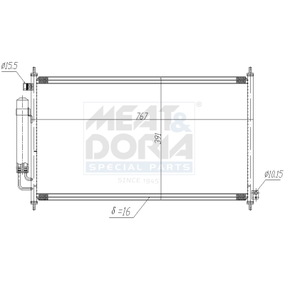 Condensor, airconditioning Meat Doria 991197