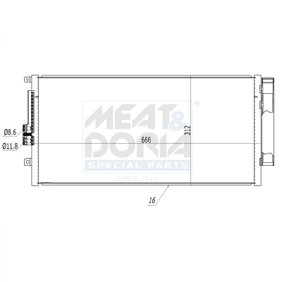 Condensor, airconditioning Meat Doria 991250
