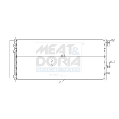 Condensor, airconditioning Meat Doria 991251