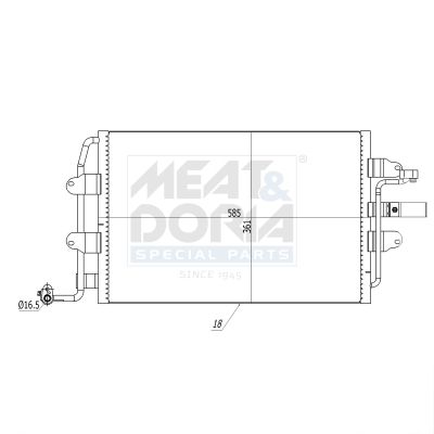 Condensor, airconditioning Meat Doria 991252