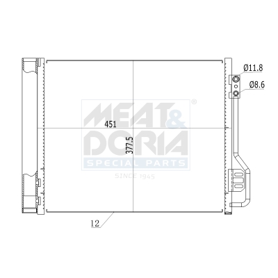 Condensor, airconditioning Meat Doria 991260