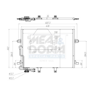 Condensor, airconditioning Meat Doria 991261