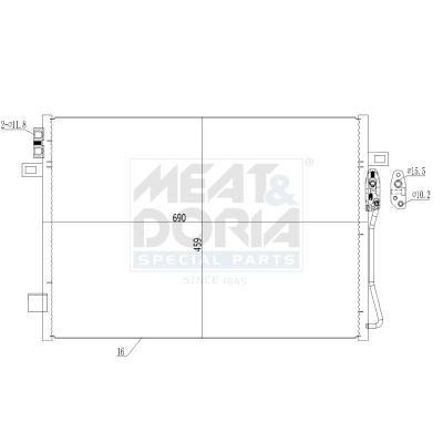 Condensor, airconditioning Meat Doria 991269