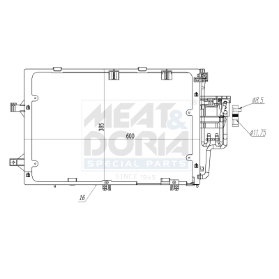 Condensor, airconditioning Meat Doria 991298