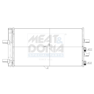 Condensor, airconditioning Meat Doria 991299