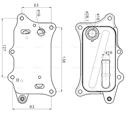 Oliekoeler motorolie Ava Cooling AI3460