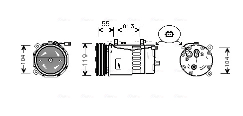 Airco compressor Ava Cooling AIAK001