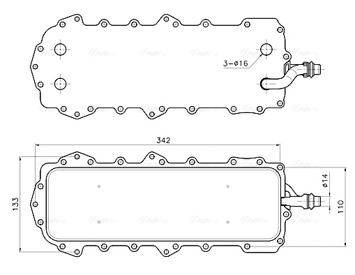 Oliekoeler motorolie Ava Cooling AU3352