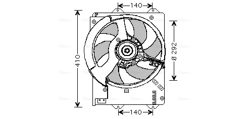 Ventilatorwiel-motorkoeling Ava Cooling AU7502