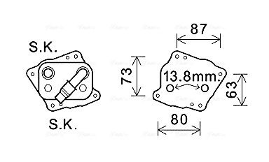 Oliekoeler motorolie Ava Cooling BW3412