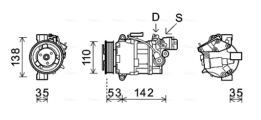 Airco compressor Ava Cooling BWAK393