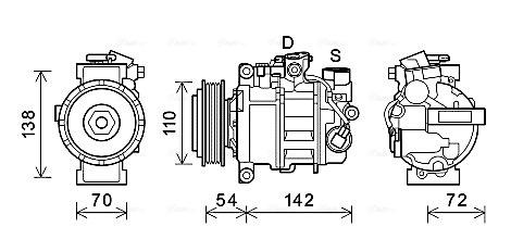 Airco compressor Ava Cooling BWAK495