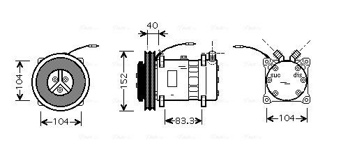 Airco compressor Ava Cooling CLAK001