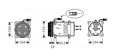Airco compressor Ava Cooling DFAK025