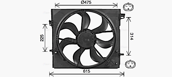 Ventilatorwiel-motorkoeling Ava Cooling DN7540