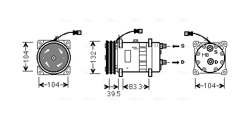 Airco compressor Ava Cooling DZAK017