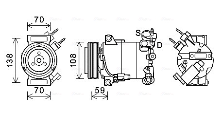 Airco compressor Ava Cooling FDAK586