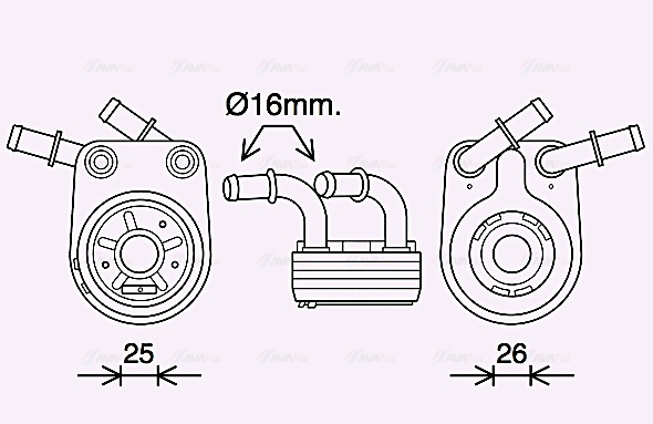 Oliekoeler motorolie Ava Cooling FT3458