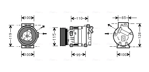 Airco compressor Ava Cooling FTK033