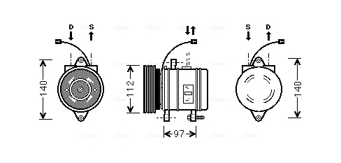 Airco compressor Ava Cooling HYK013