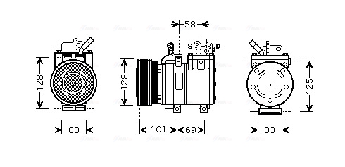 Airco compressor Ava Cooling HYK166