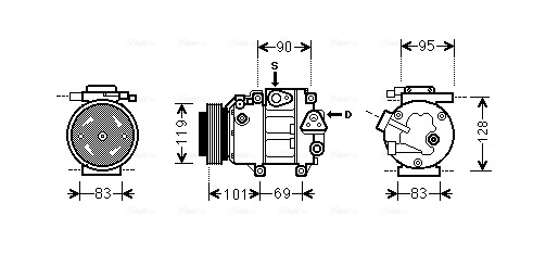 Airco compressor Ava Cooling HYK237