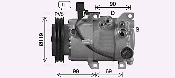 Ava Cooling Airco compressor HYK487