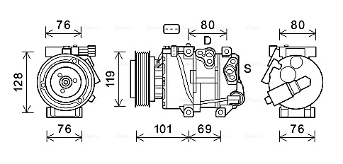 Airco compressor Ava Cooling KAK279