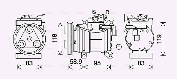 Airco compressor Ava Cooling KAK283