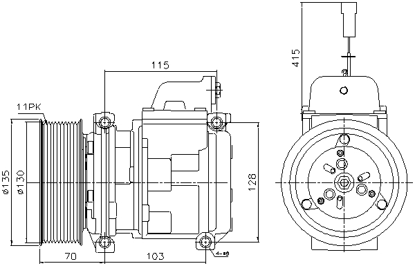 Airco compressor Ava Cooling MEAK356