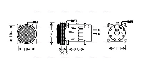 Airco compressor Ava Cooling MFAK004
